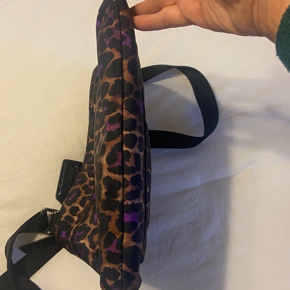 Coach Animal Print Crossbody Bag - Purple and Brown with matching cosmetic bag - Picture 11 of 14